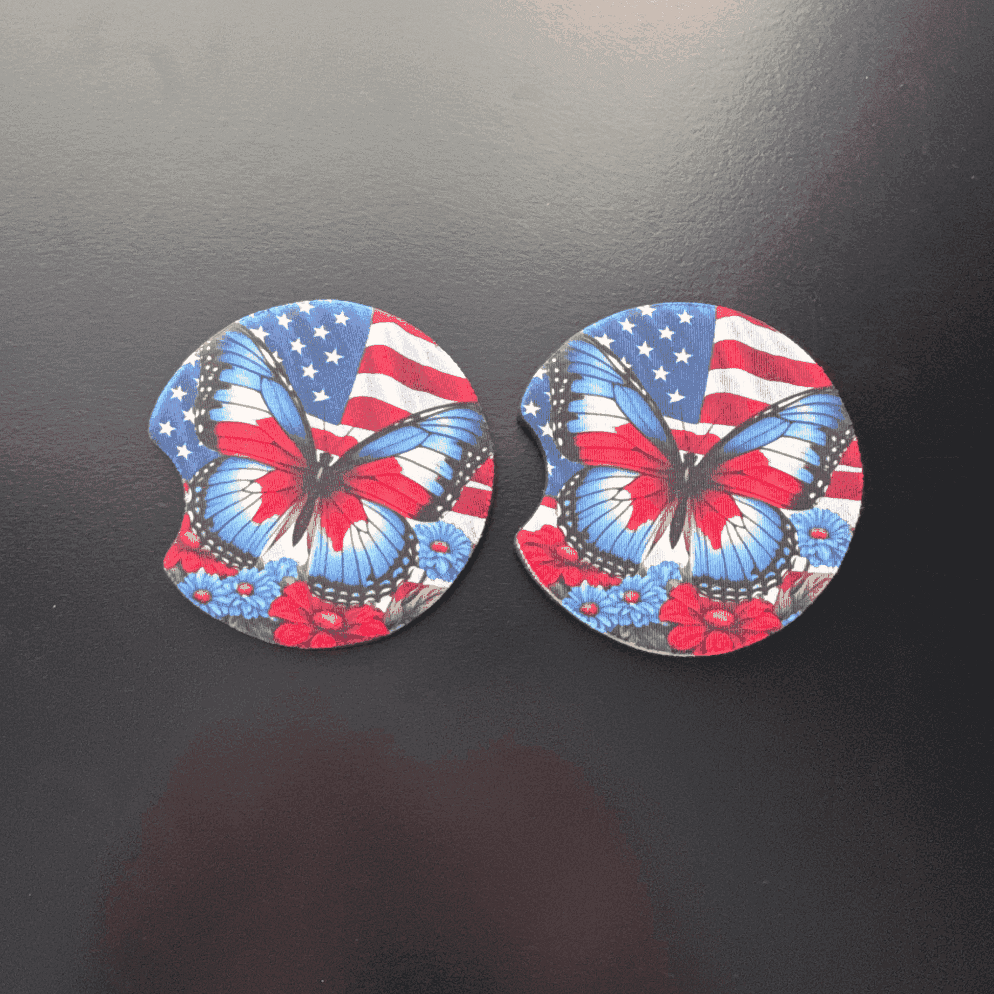 Car Cup Holder Coasters Floral Sunflower Football Design