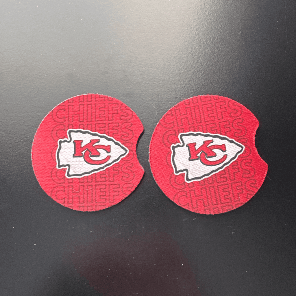 Car Cup Holder Coasters Floral Sunflower Football Design Becca's Banging Designs