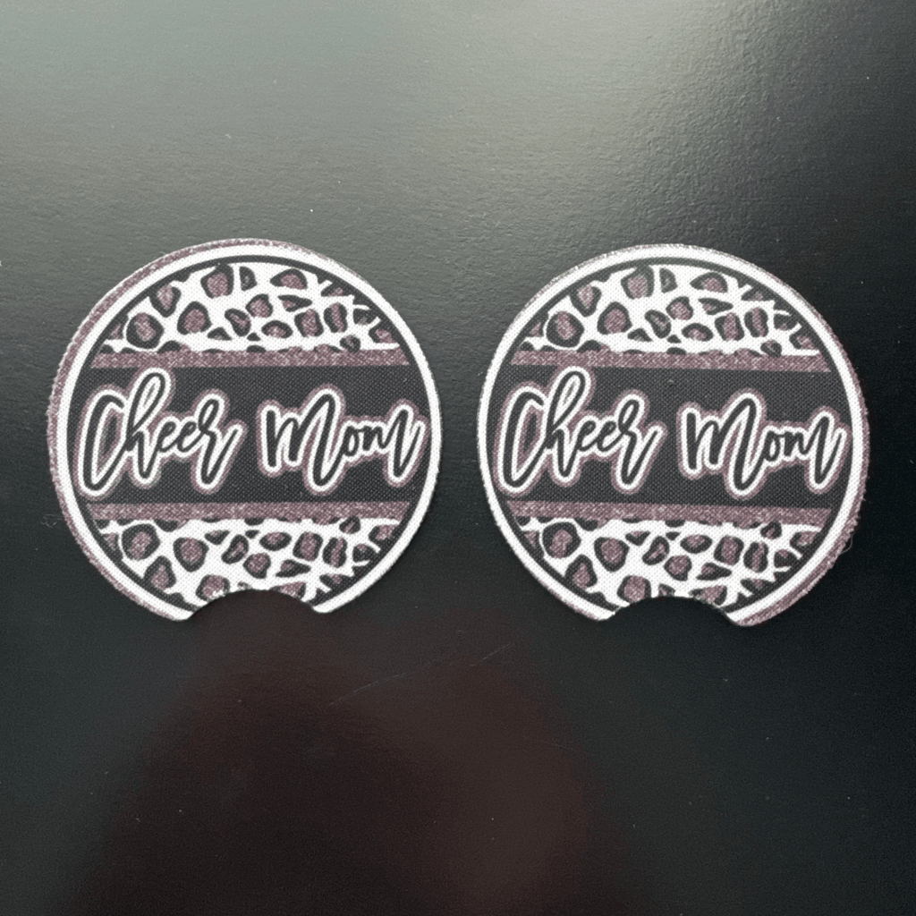 Car Cup Holder Coasters Floral Sunflower Football Design Becca's Banging Designs