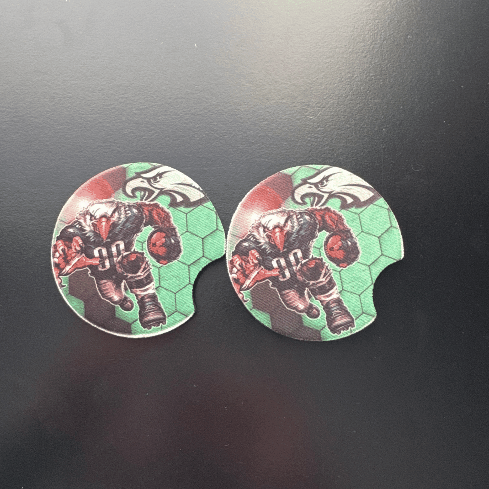 Car Cup Holder Coasters Floral Sunflower Football Design Becca's Banging Designs