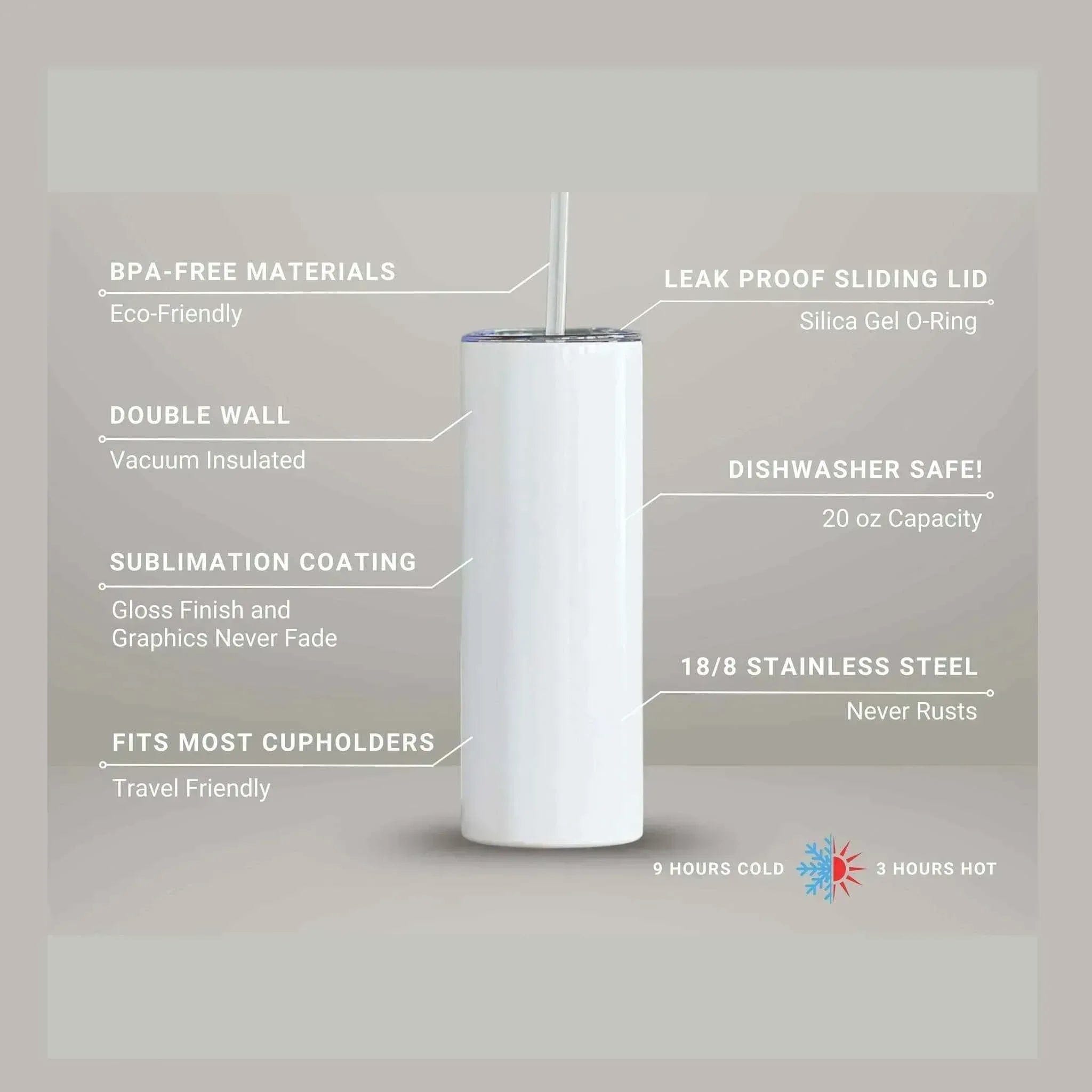 Cowgirl tumbler features BPA-free materials, double wall insulation, and a leak-proof lid for stylish functionality.