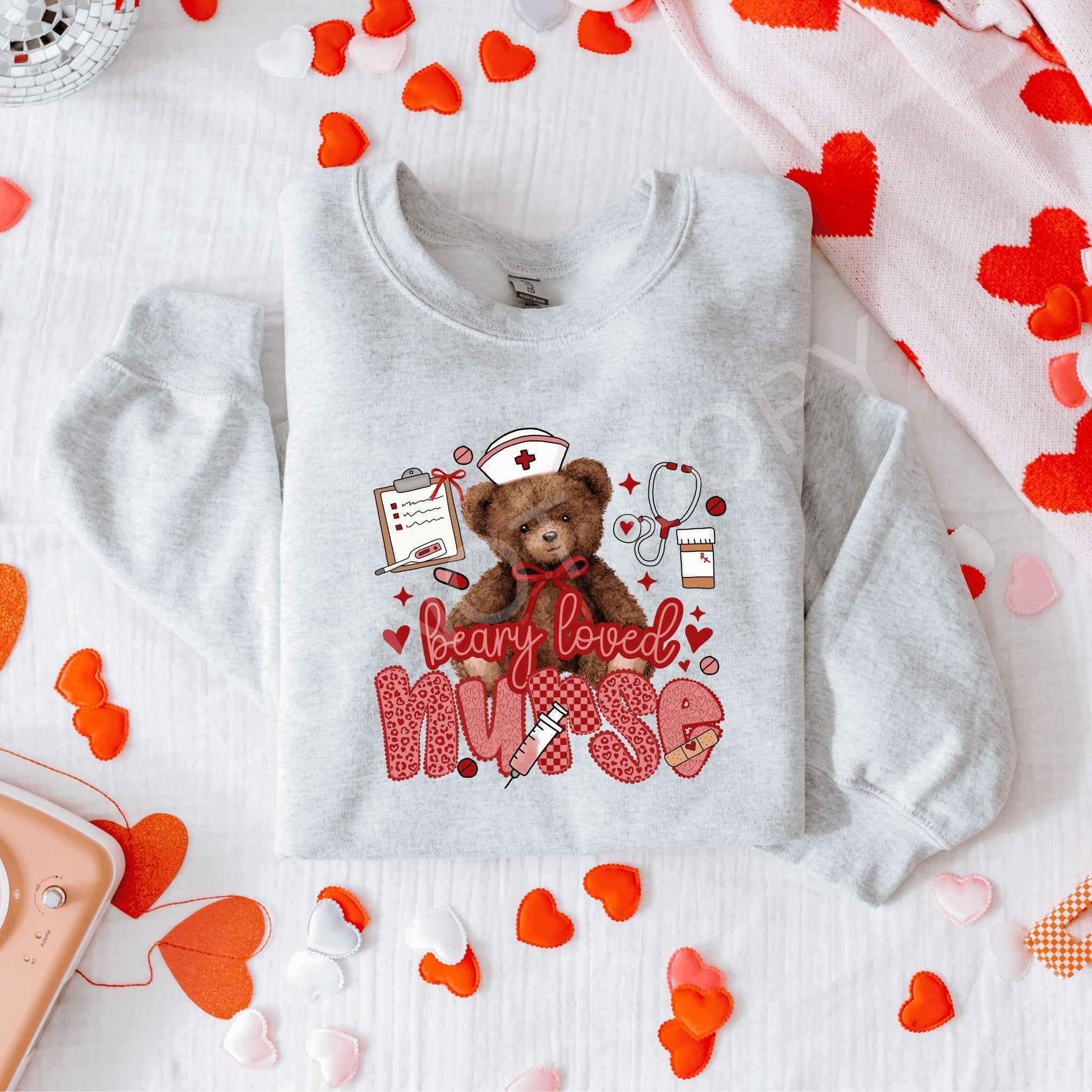 Cozy Berry Loved Nurse Heartbeat Hoodie - Becca's Banging Designs