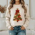 Cozy Country Patchwork Christmas Tree Sweatshirt – Festive Crewneck for Holiday Cheer 🎄❤️ - Becca's Banging Designs