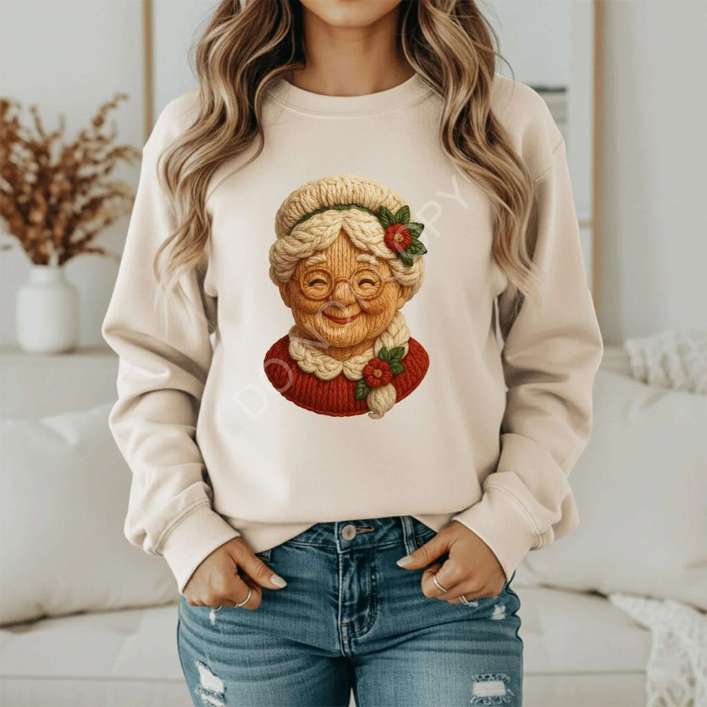Cozy Mrs. Claus Sweatshirt – Vintage Christmas Crewneck 🎄❤️ - Becca's Banging Designs