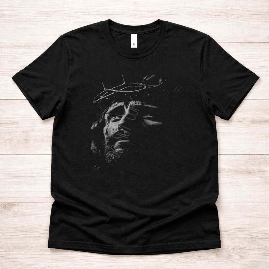 Crowned in Grace Halftone Jesus Portrait Tee Becca's Banging Designs