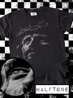 Crowned in Grace Halftone Jesus Portrait Tee Becca's Banging Designs