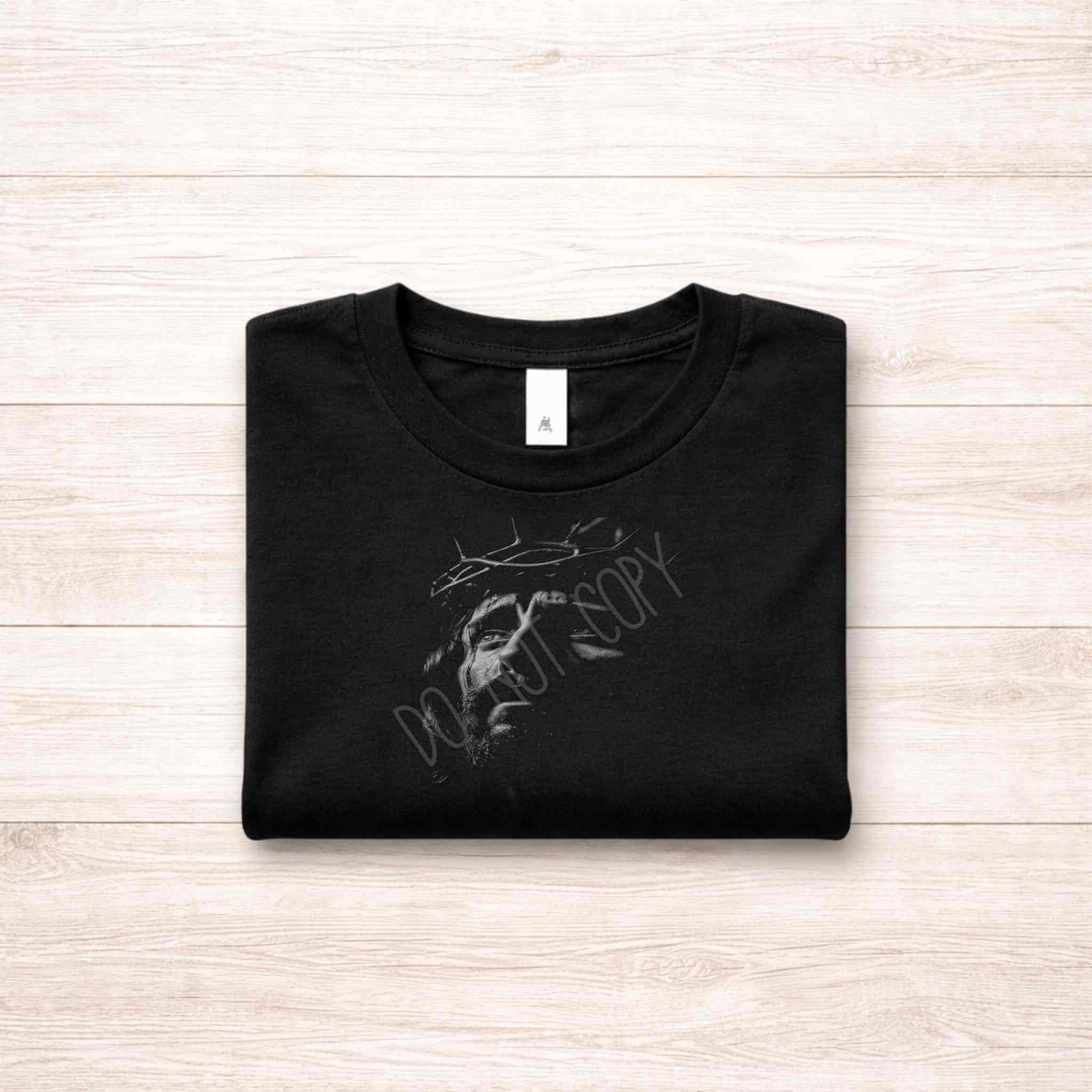 Crowned in Grace Halftone Jesus Portrait Tee Becca's Banging Designs