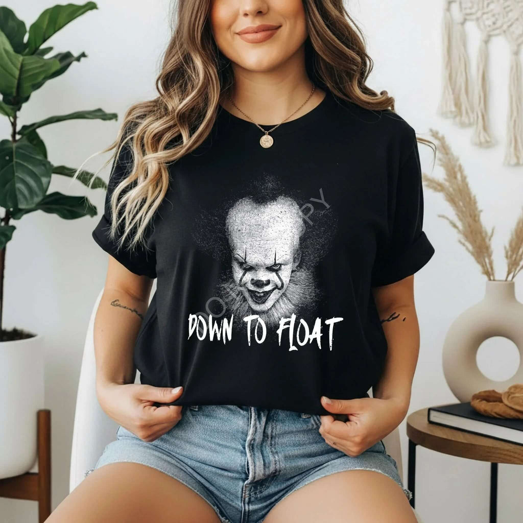 Down to Float Pennywise T-Shirt | Spooktacular Clown Graphic Tee for Halloween Lovers - Becca's Banging Designs