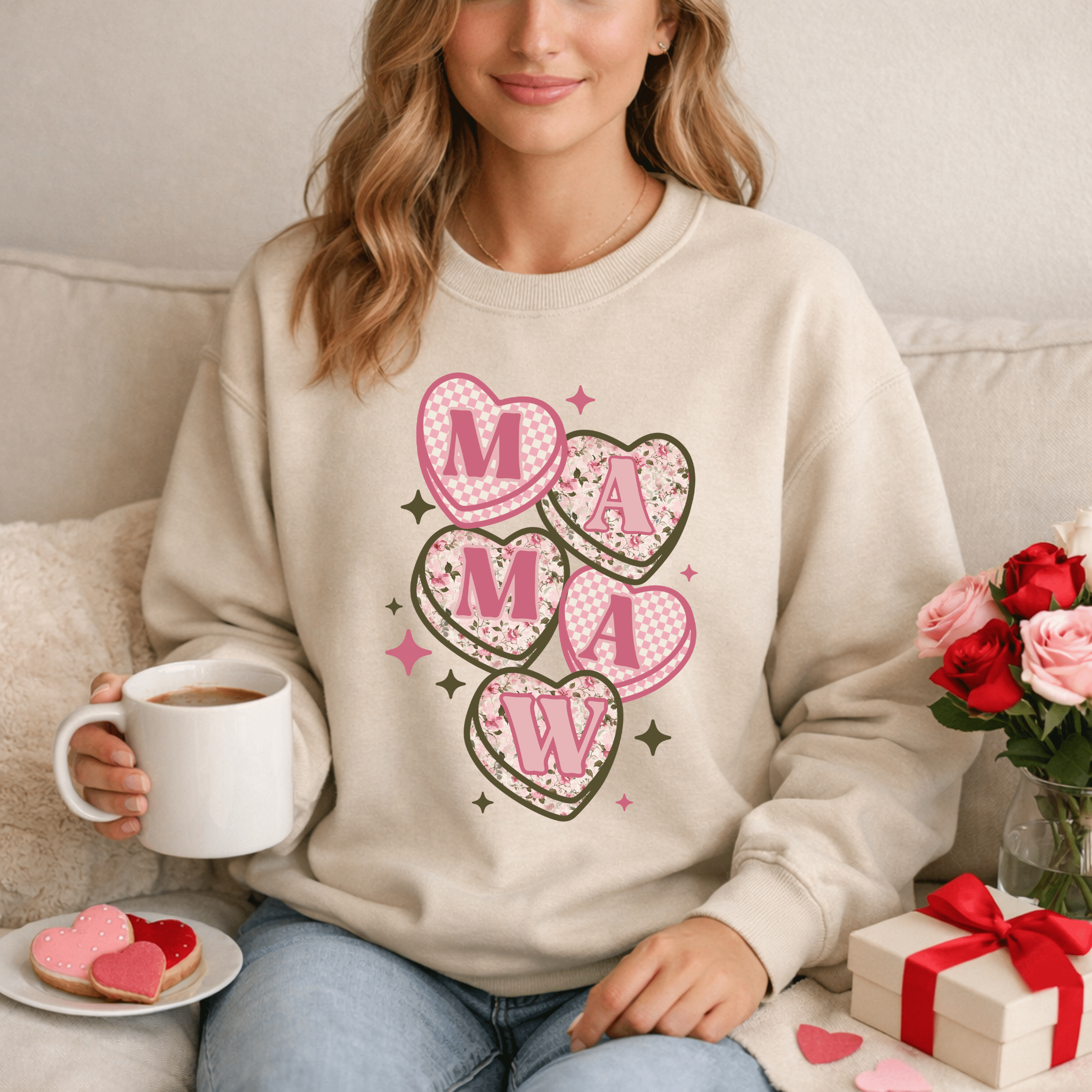 Family Hearts Sweatshirts - Becca's Banging Designs