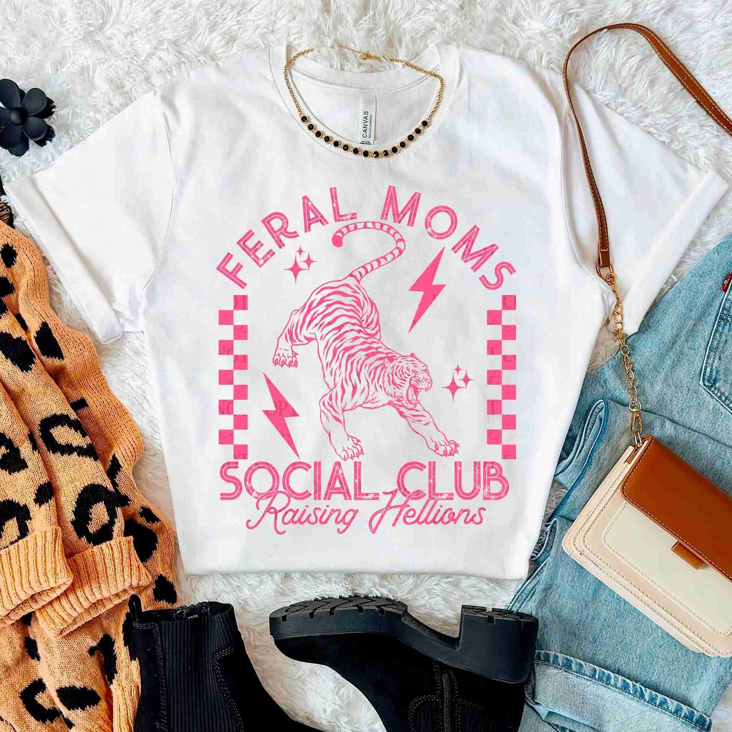 Feral Moms Social Club Shirt – Raising Hellions Graphic Tee - Becca's Banging Designs LLC