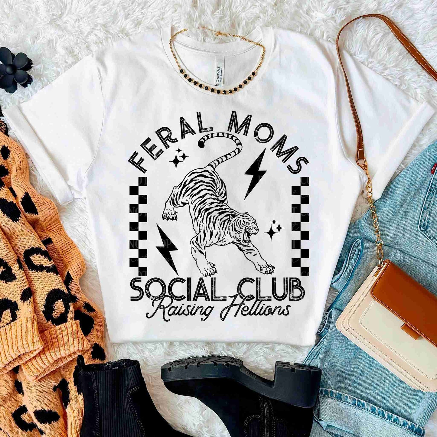 Feral Moms Social Club Shirt – Raising Hellions Graphic Tee - Becca's Banging Designs LLC