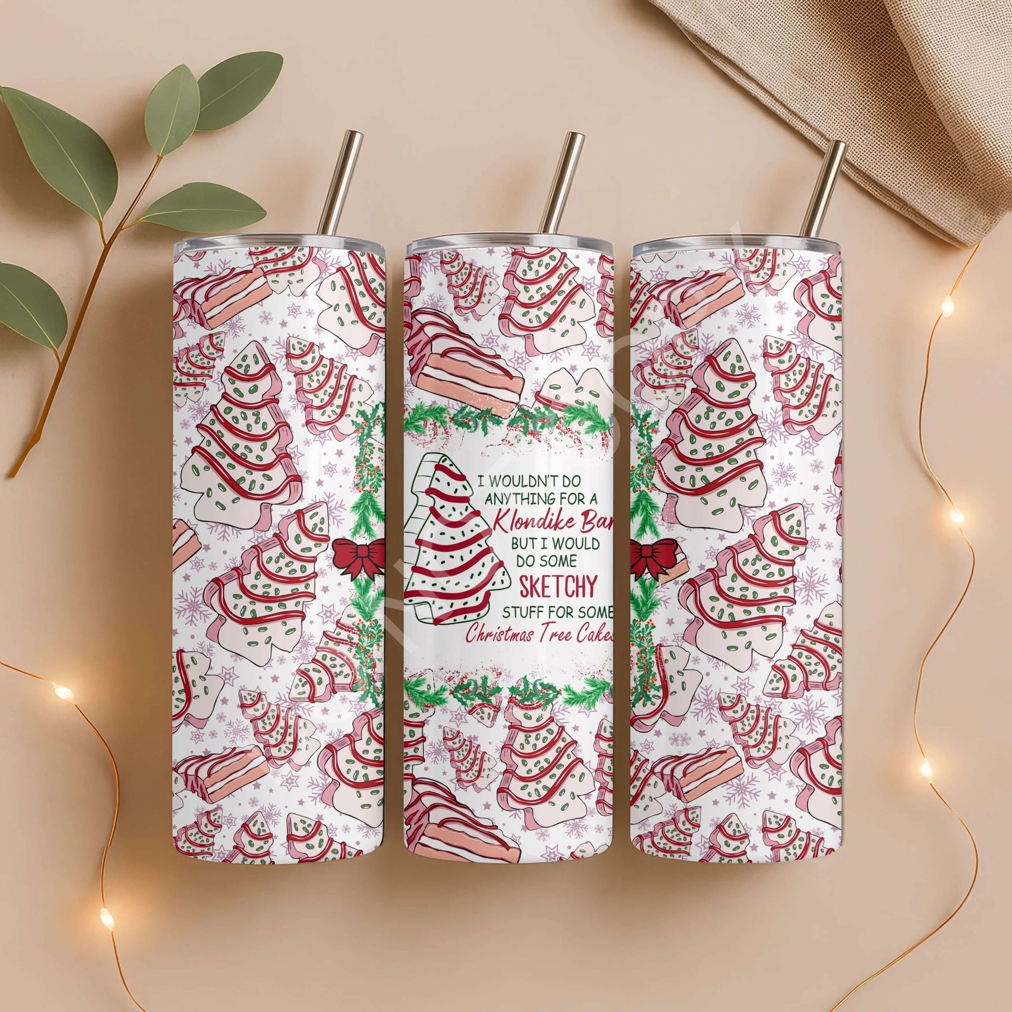 Festive Cheer Tumbler | Whimsical Christmas Tree Design for Holiday Fun - Becca's Banging Designs