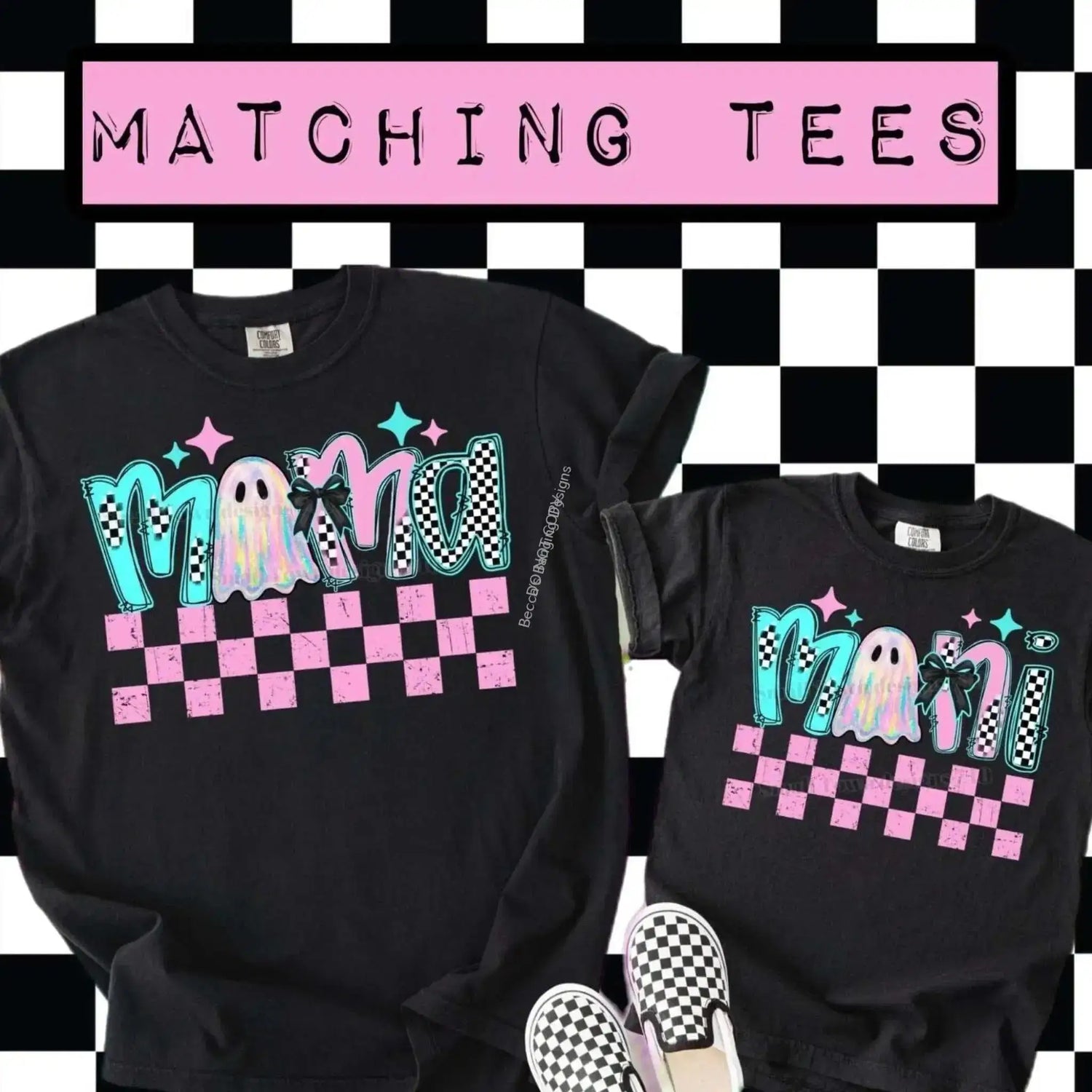 T-Shirt Holographic Halloween Shirts | Pastel Mommy & Me Matching Ghost Tees