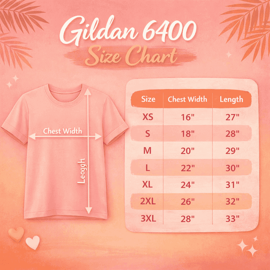 Size chart for Becca's Banging Designs LLC Hot Mom Summer Tee – Trendy Mama Graphic Shirt on a pink background, featuring chest width and length for sizes XS–3XL with a t-shirt graphic—ideal for finding your perfect fit.