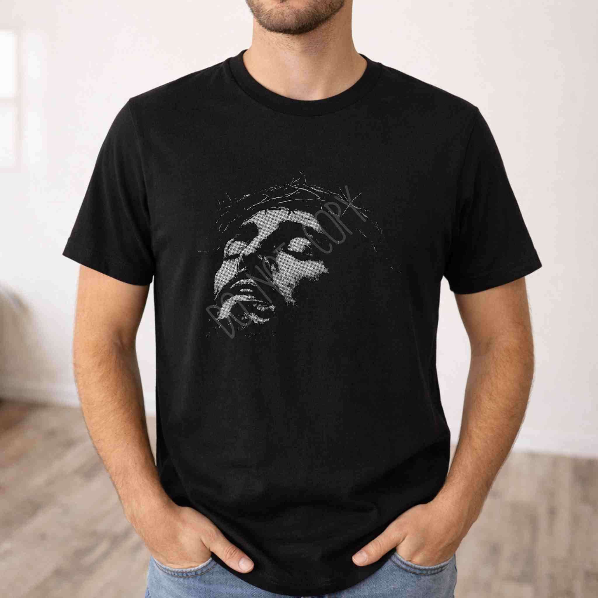 It Is Finished Halftone Jesus Portrait Tee Becca's Banging Designs