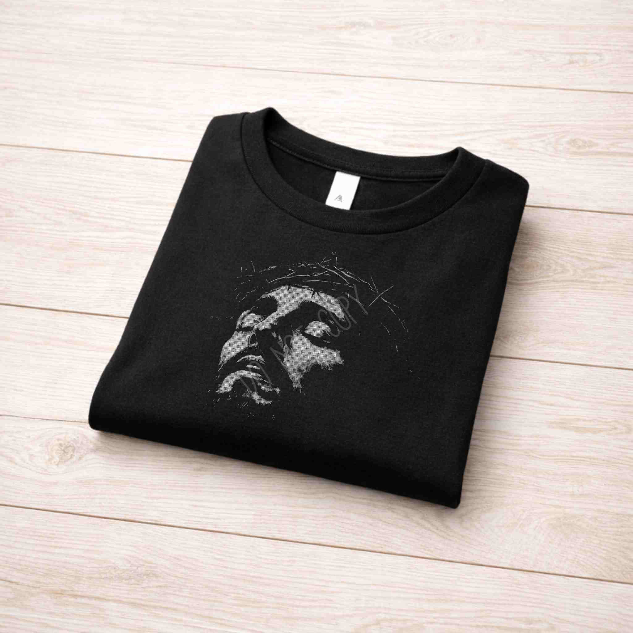 It Is Finished Halftone Jesus Portrait Tee Becca's Banging Designs