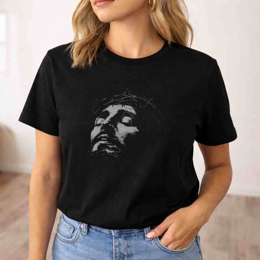 It Is Finished Halftone Jesus Portrait Tee Becca's Banging Designs