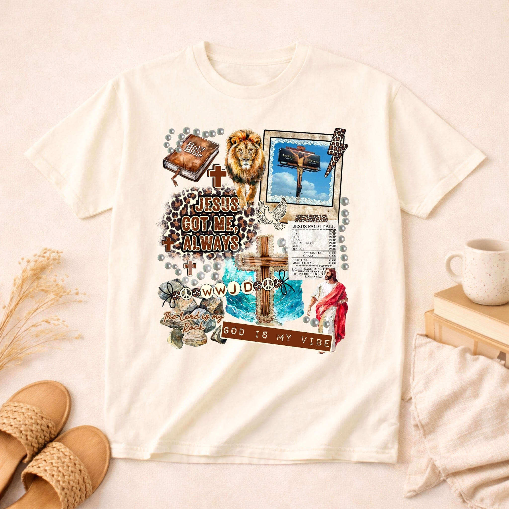 Jesus Got Me Christian T-Shirt featuring inspirational graphics and a faith-based design on a casual tee.