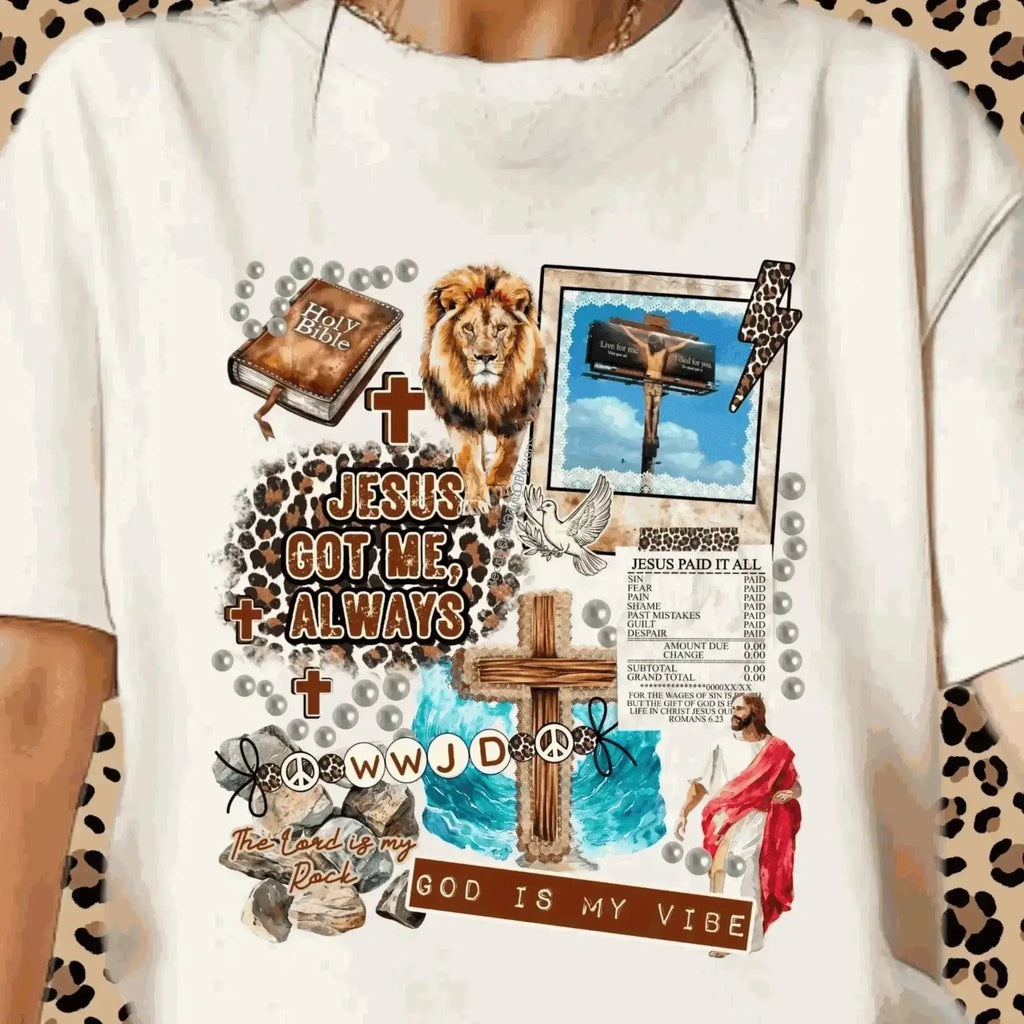 Jesus Got Me T-Shirt | Faith - Inspired Bible & Cross Graphic Tee - Becca's Banging Designs