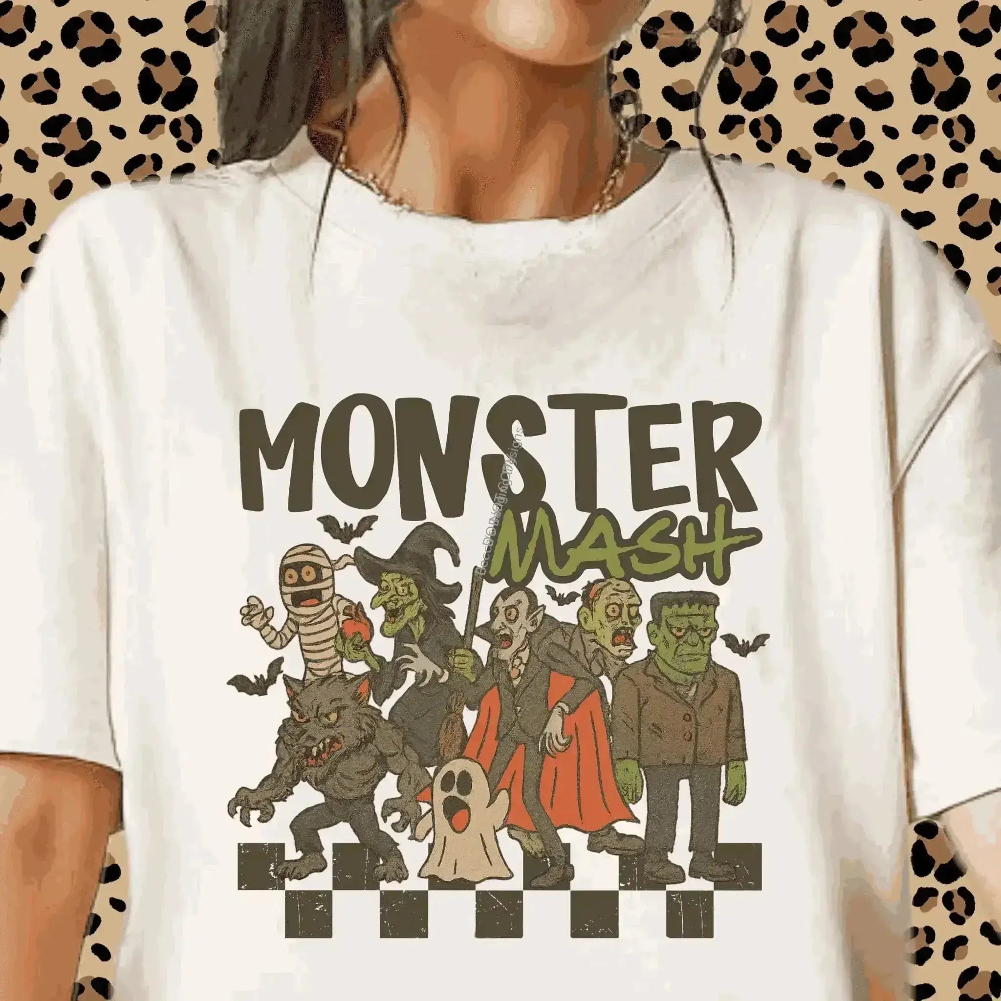 Monster Mash Halloween T-Shirt | Retro Spooky Graphic Tee with Bold Graphic Design - Becca's Banging Designs