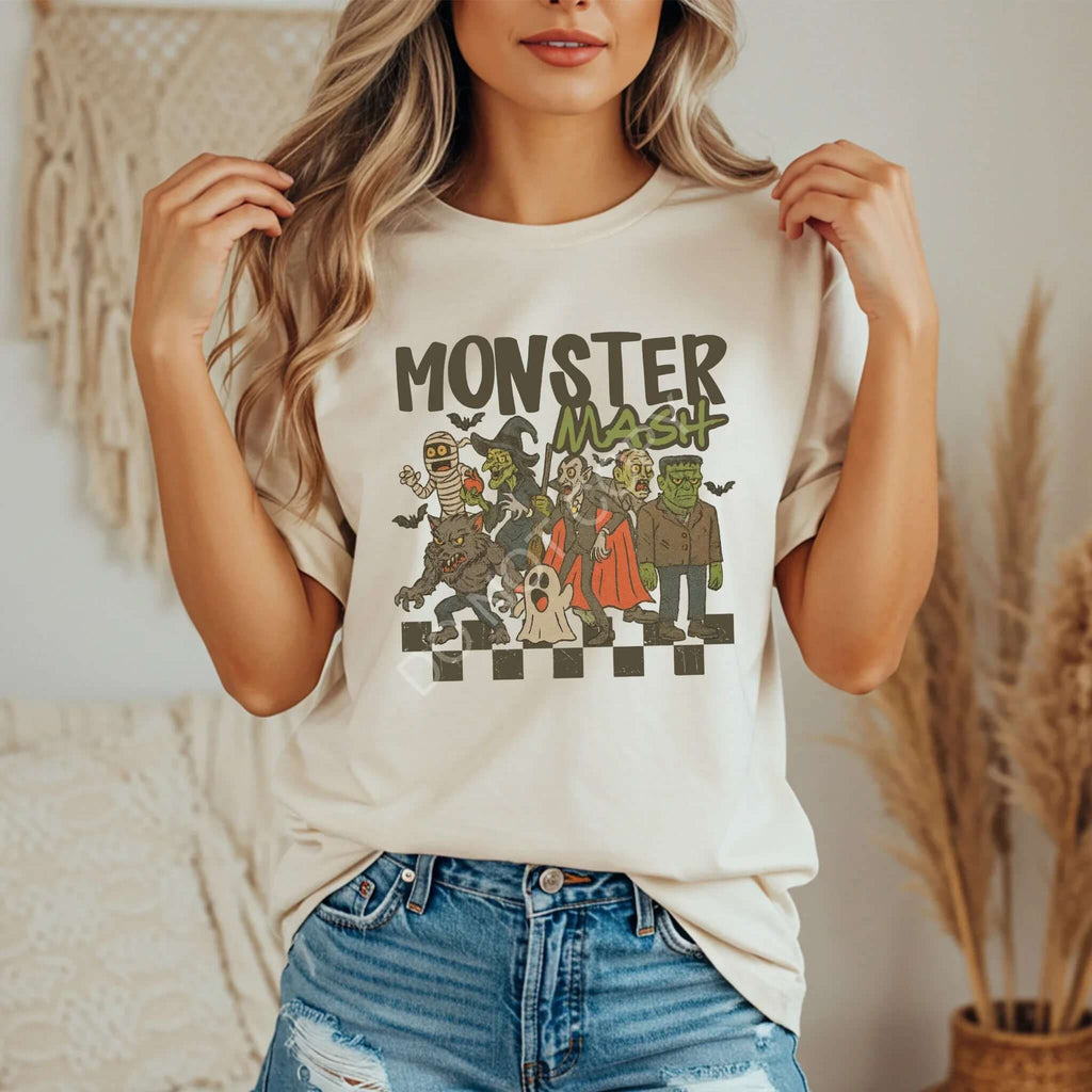 Monster Mash Halloween T-Shirt | Retro Spooky Graphic Tee with Bold Graphic Design - Becca's Banging Designs