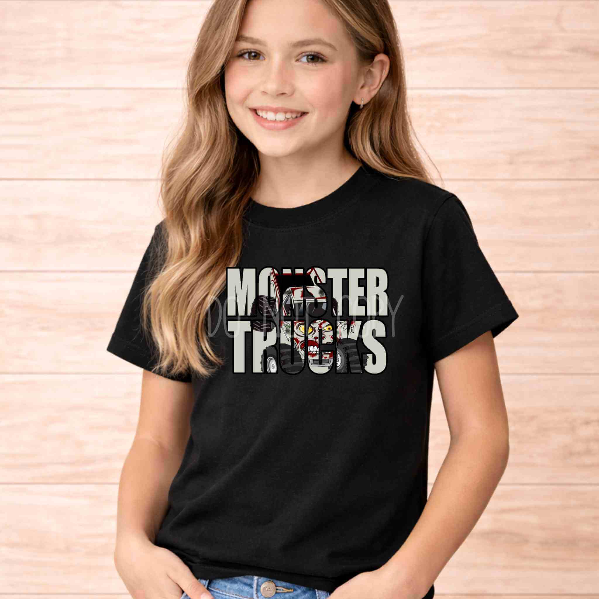 Monster Trucks Youth Graphic T Shirt Becca's Banging Designs