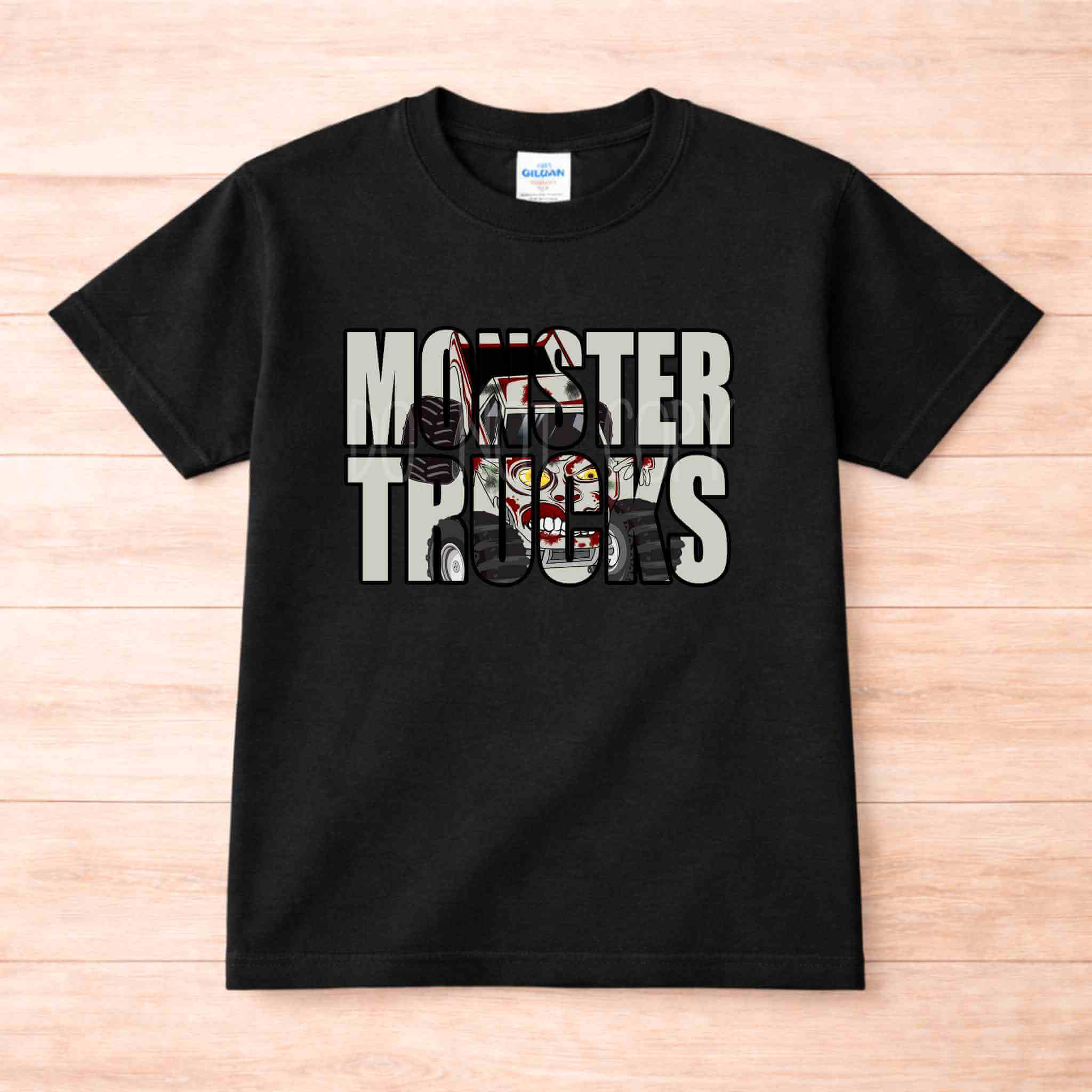 Monster Trucks Youth Graphic T Shirt Becca's Banging Designs