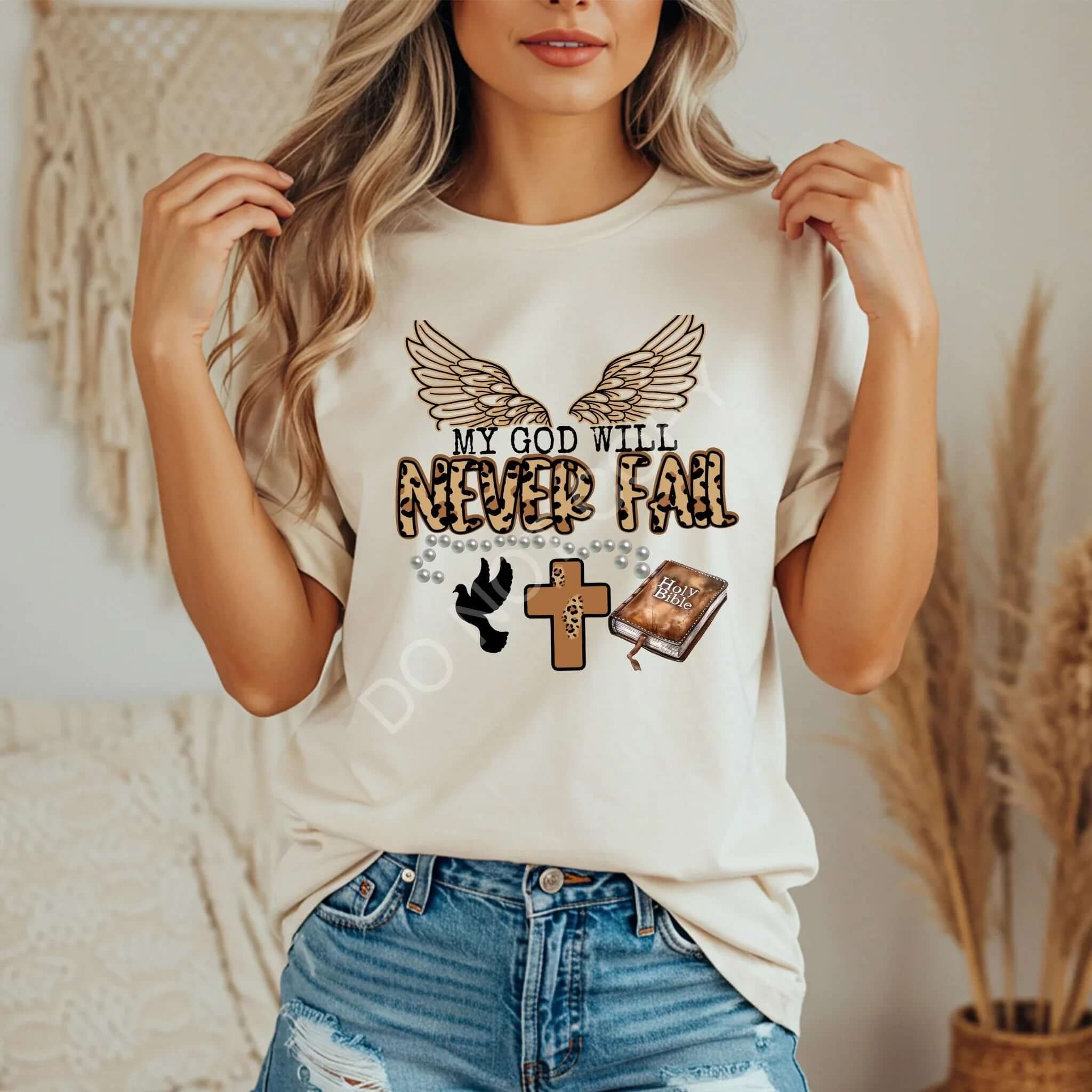 My God Will Never Fail T-Shirt | Inspirational Faith & Bible Verse Tee - Becca's Banging Designs