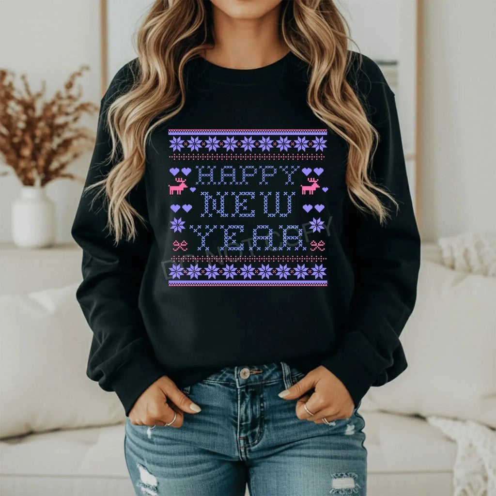 New Year Vibes Sweatshirt - Cozy Crew Neck for Seasonal Comfort and Style - Becca's Banging Designs