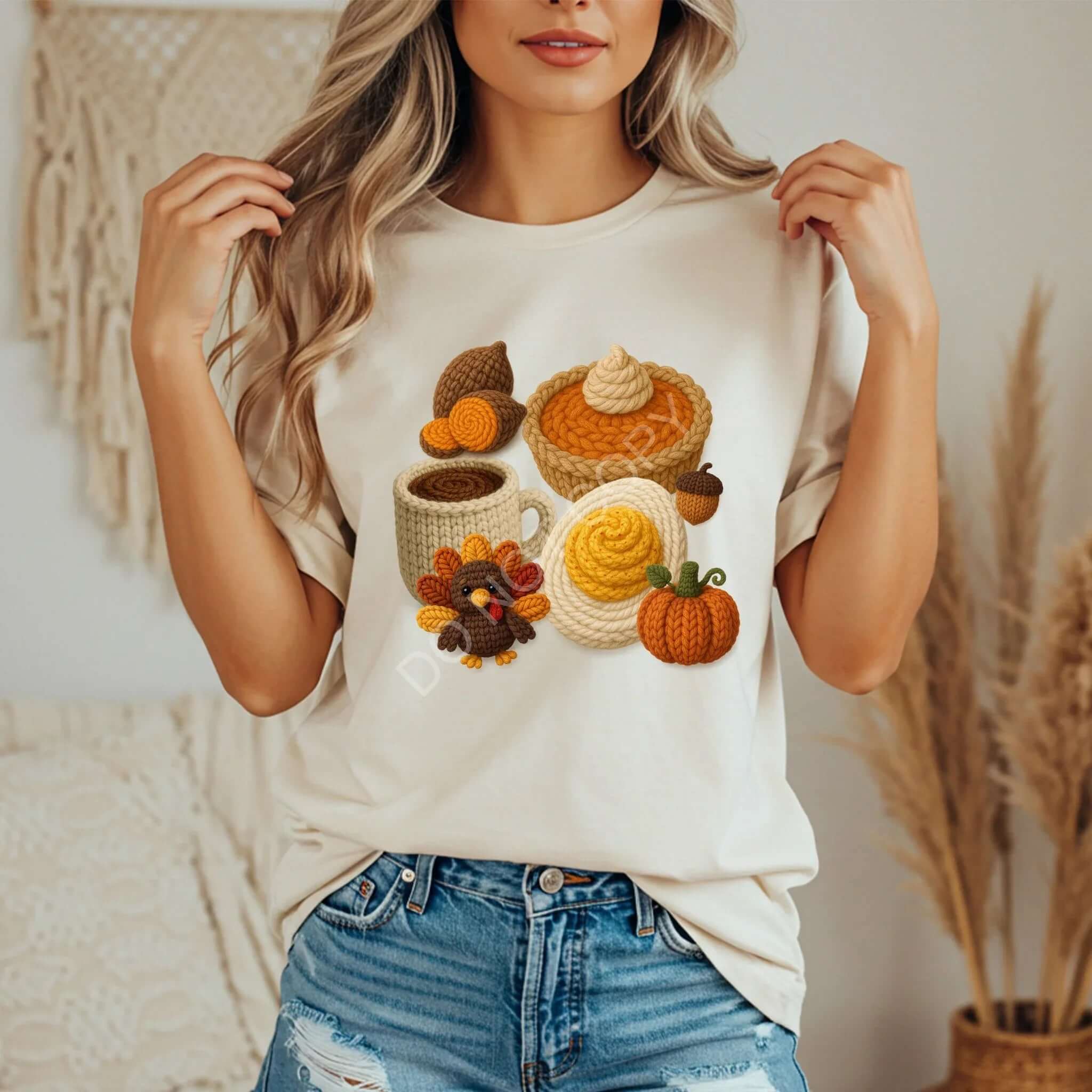 Pumpkin Pie & Turkey Vibes T-Shirt - Becca's Banging Designs