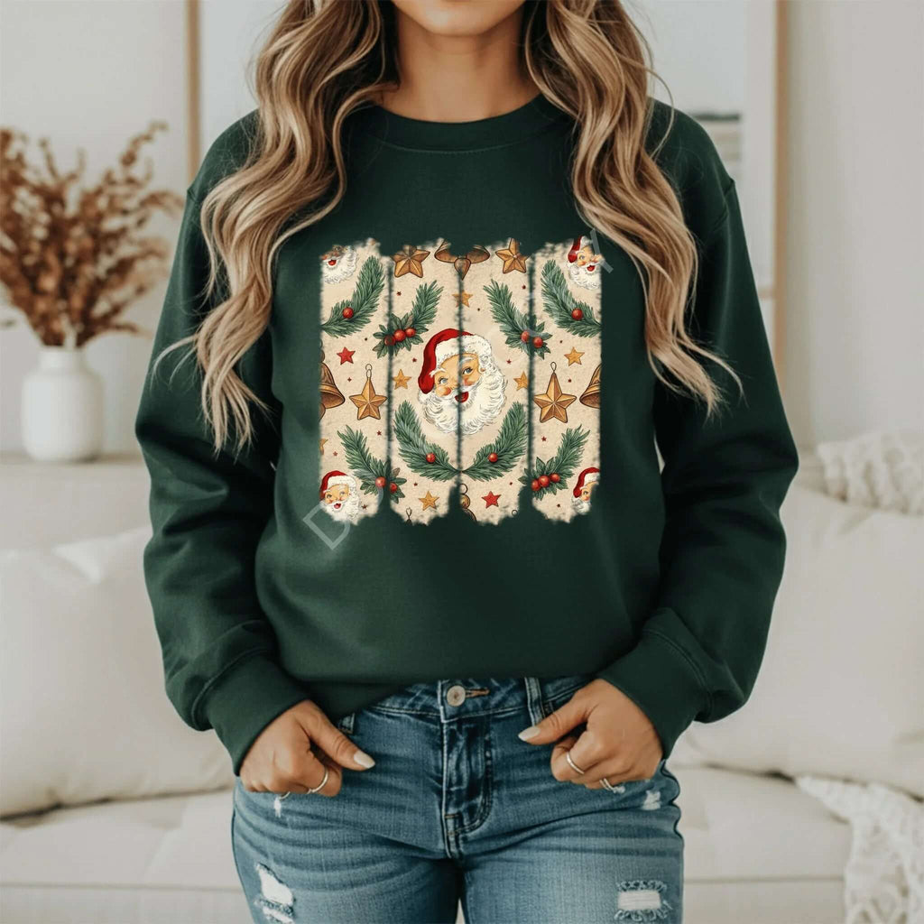 Retro Santa Christmas Sweatshirt – Vintage Holiday Crewneck - Becca's Banging Designs