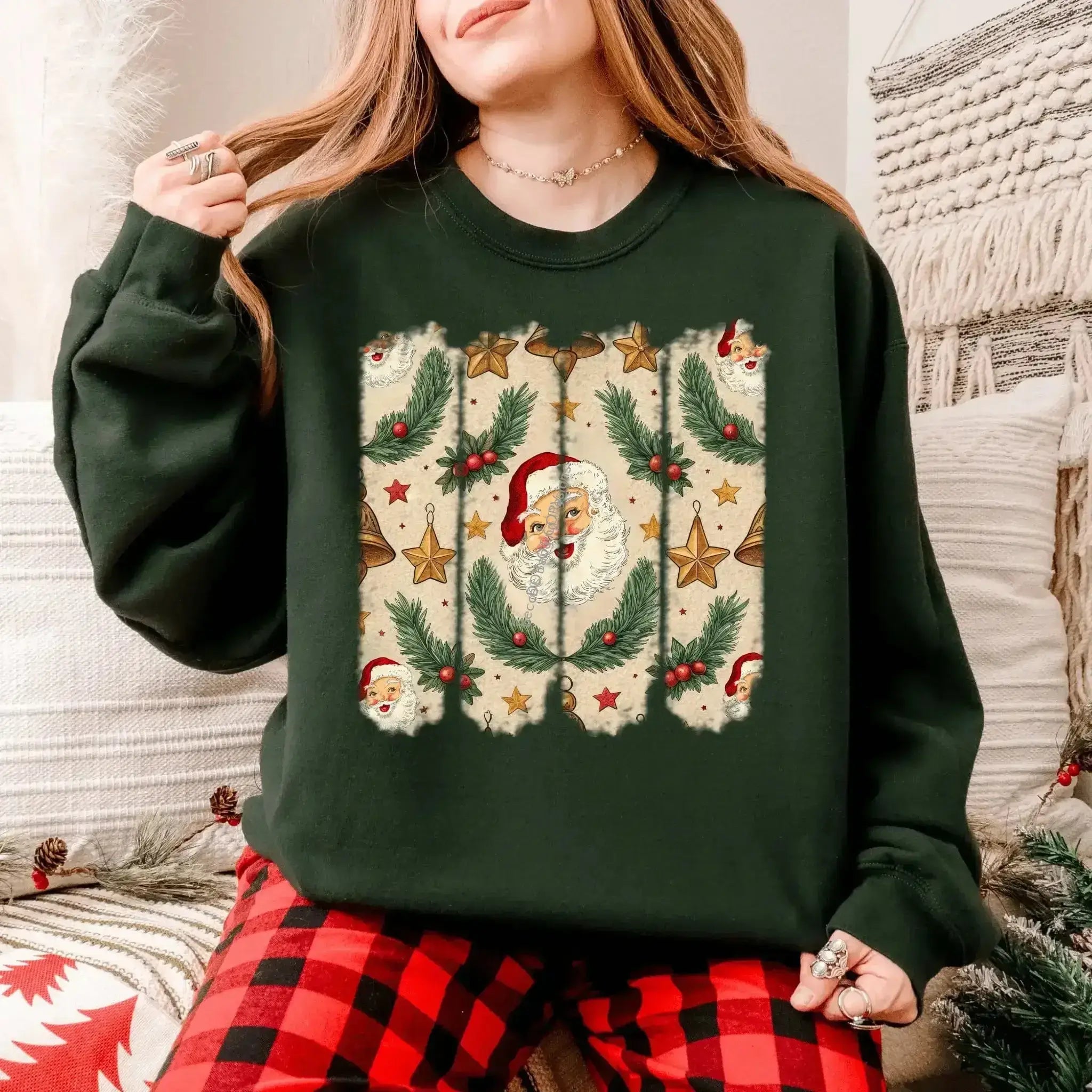 Retro Santa Christmas Sweatshirt – Vintage Holiday Crewneck - Becca's Banging Designs