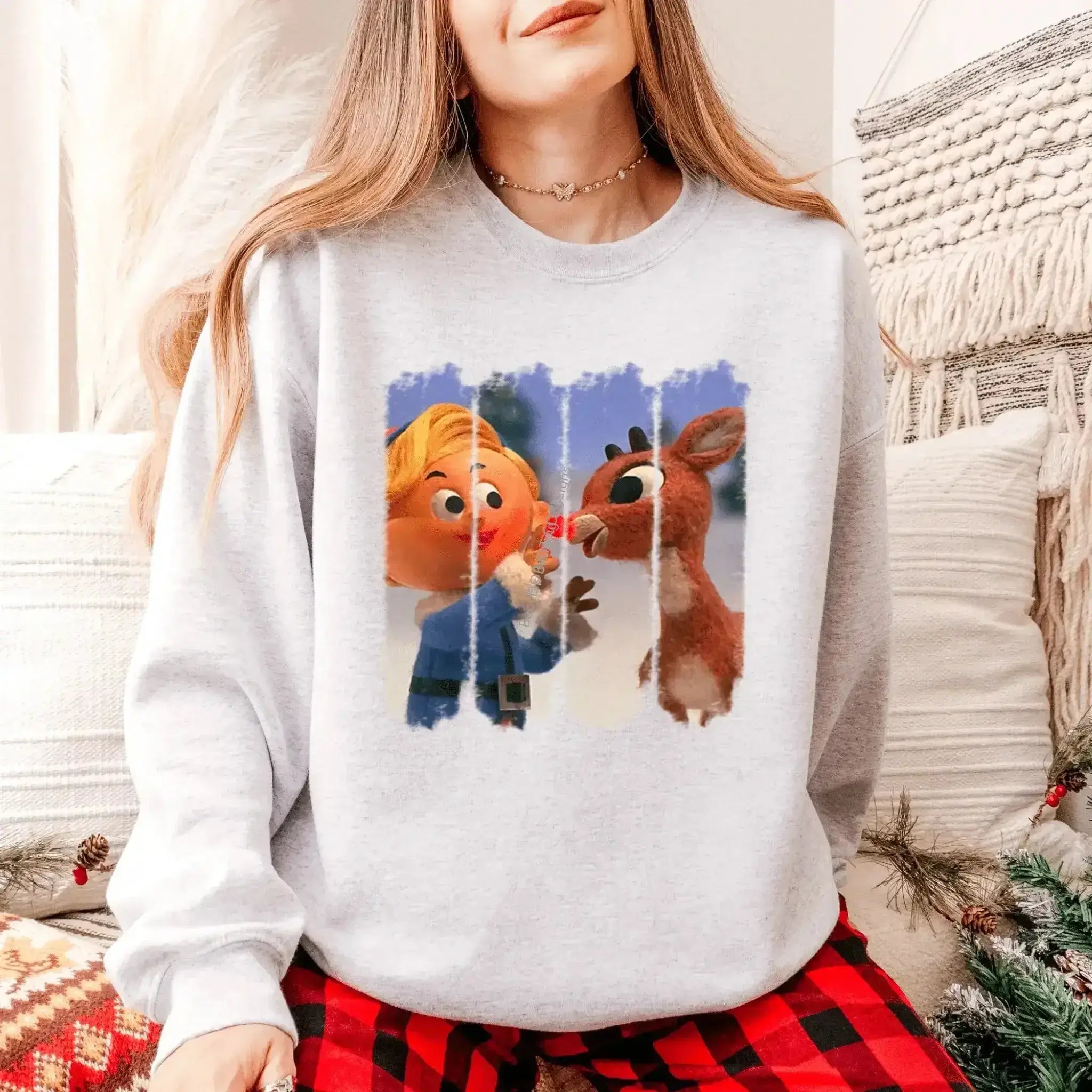 Rudolph and Hermey Christmas Sweatshirt – Classic Retro Holiday Crewneck 🦌❄️ - Becca's Banging Designs