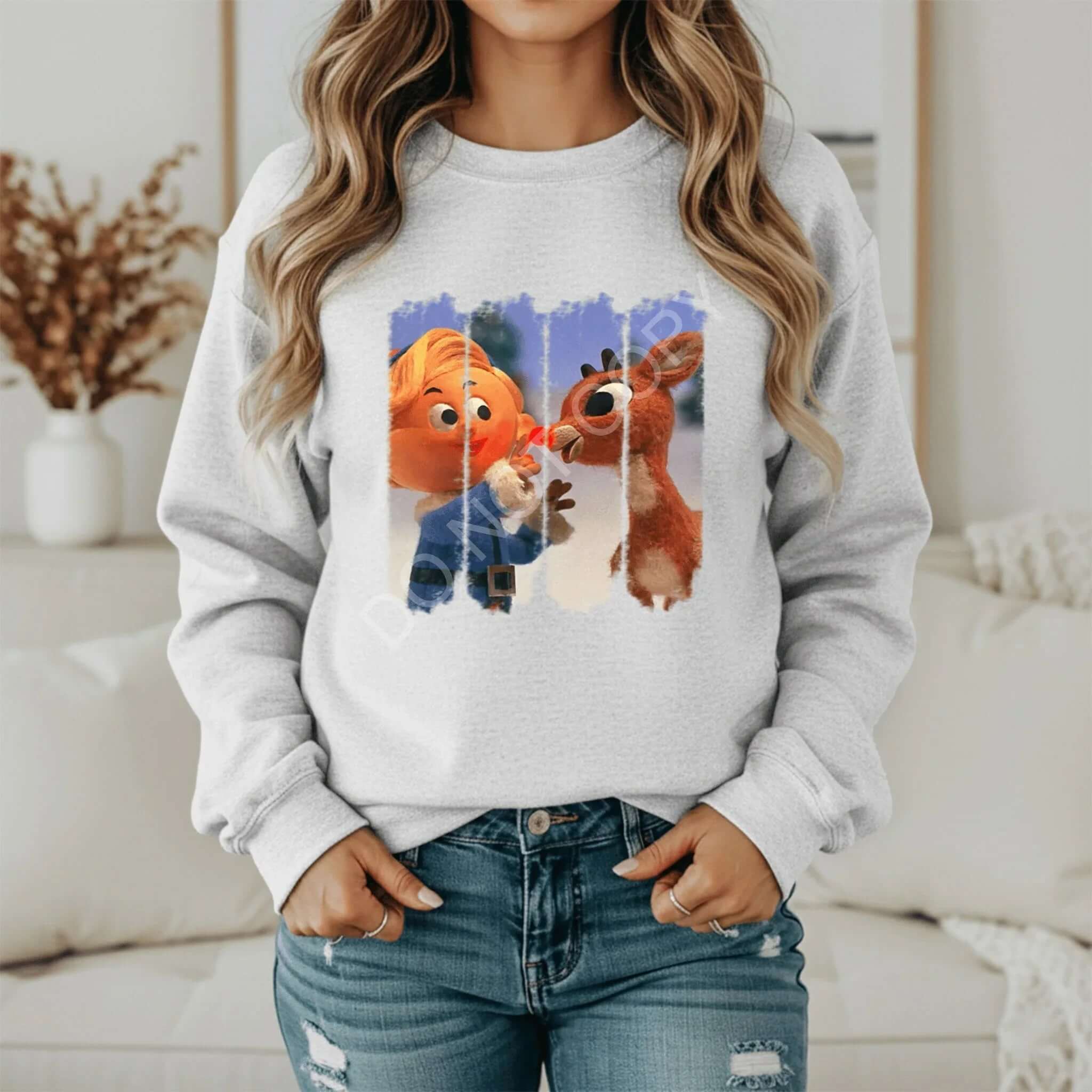 Rudolph and Hermey Christmas Sweatshirt – Classic Retro Holiday Crewneck 🦌❄️ - Becca's Banging Designs