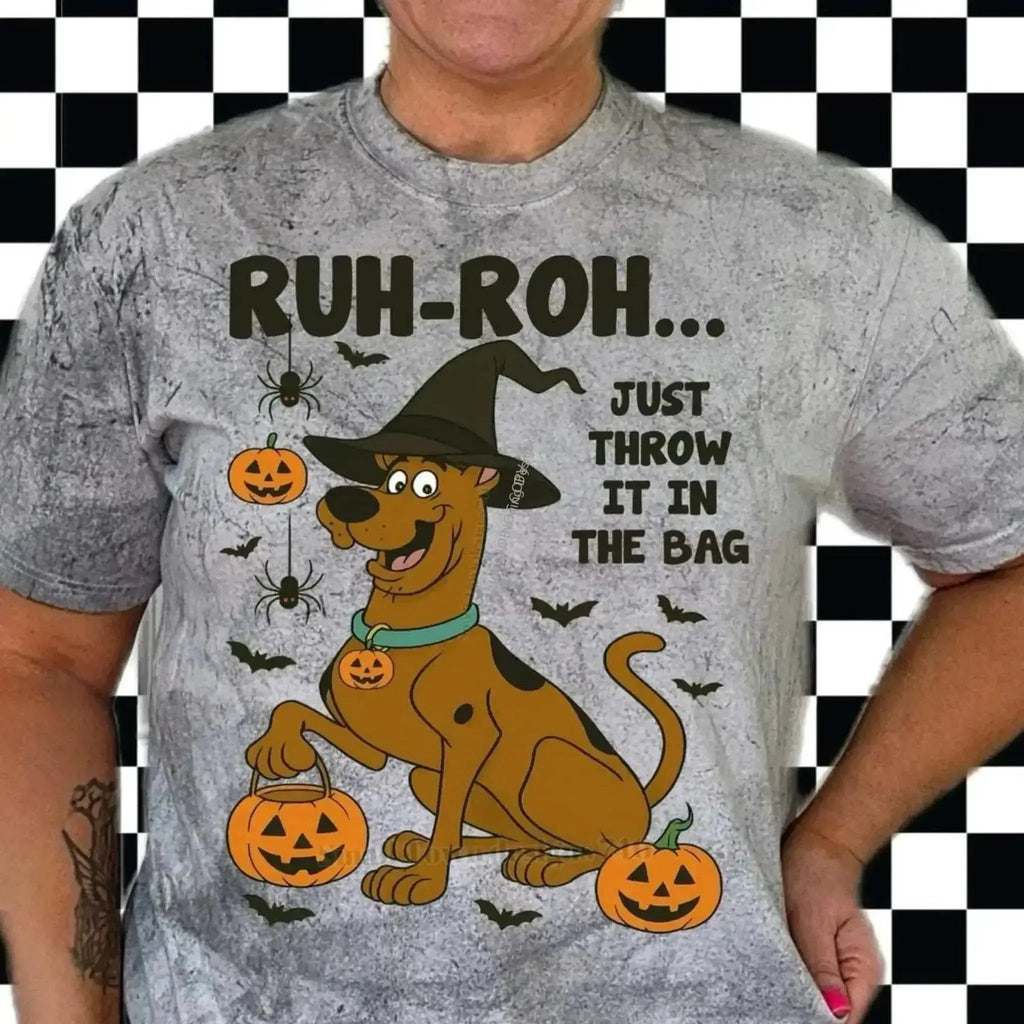 Ruh - Roh Halloween T-Shirt - Hilarious Trick - or - Treat Graphic Tee for Spooktacular Fun - Becca's Banging Designs