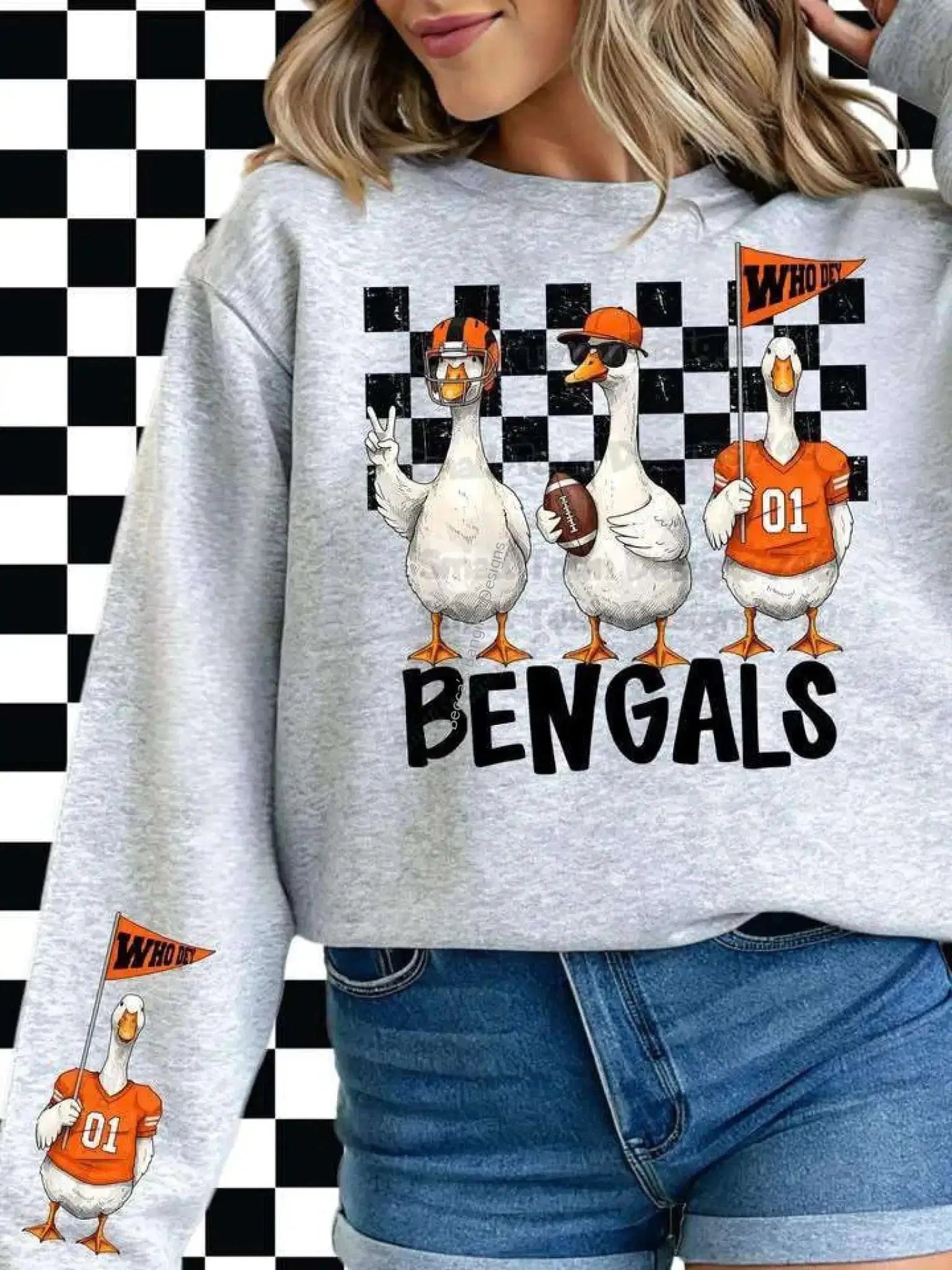 Sweatshirt Funny Goose Bengals Sweatshirt - Game Day Crewneck and College Spirit Shirt