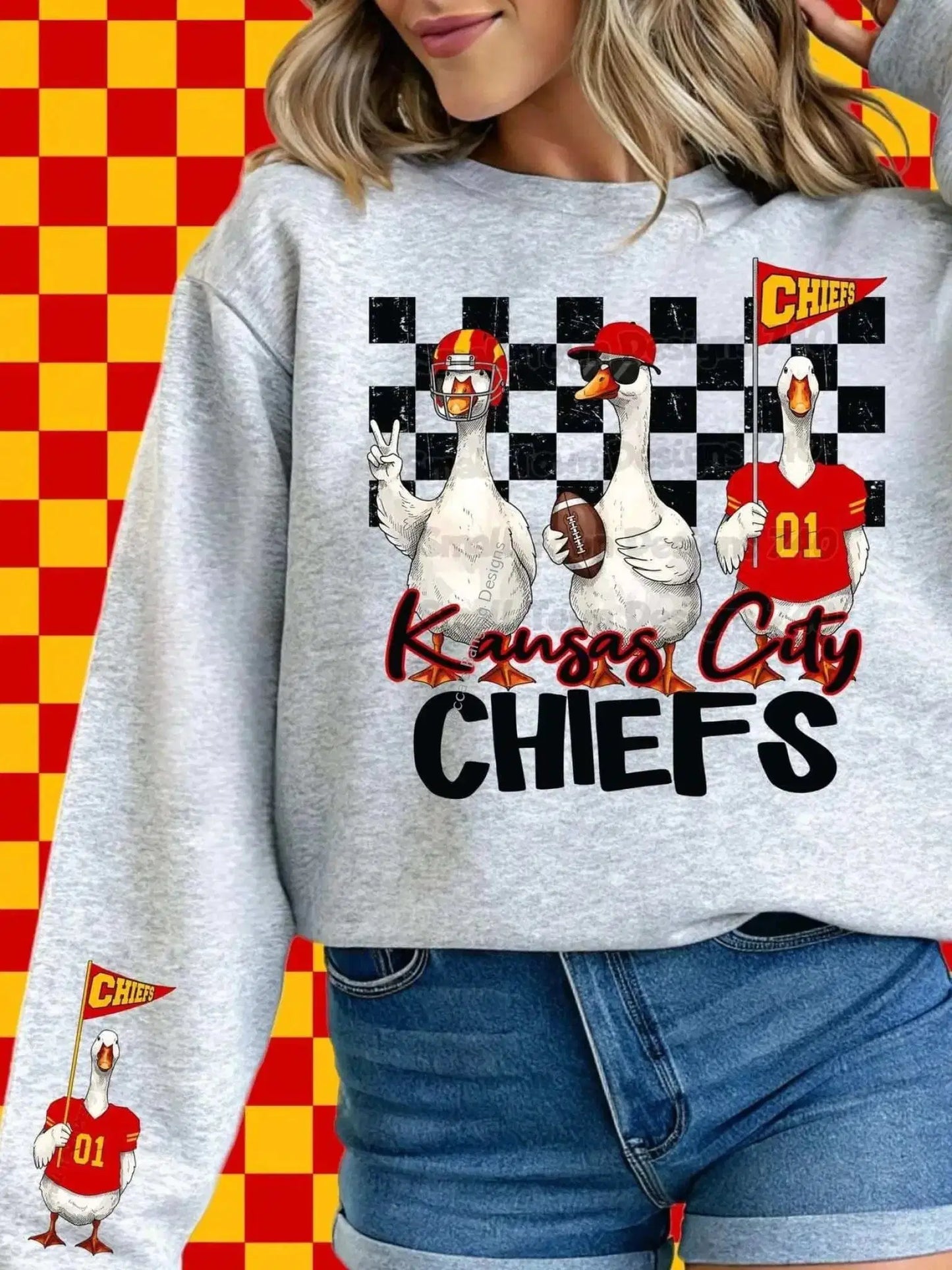 Sweatshirt Funny Goose Chiefs Sweatshirt | Game Day Crewneck for College Spirit