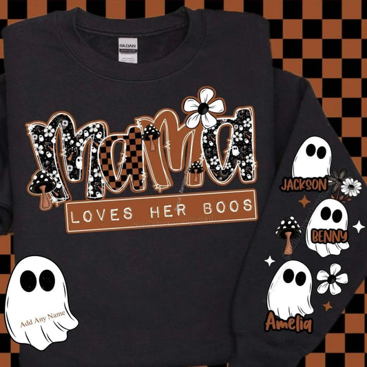 Sweatshirt Mama Loves Her Boos Halloween Ghost Mom Sweatshirt | Cute Pullover for Spooky Season
