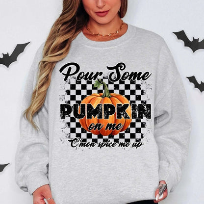 Sweatshirt Pour Some Pumpkin On Me Pumpkin Spice Sweatshirt - Cozy Fall Crewneck for Autumn Style