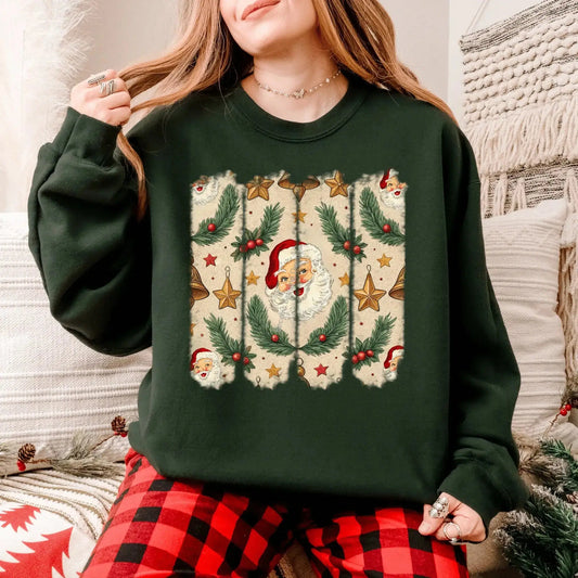 Christmas Sweatshirt: Vintage Santa Crewneck - Retro Holiday Apparel, Unisex Fit