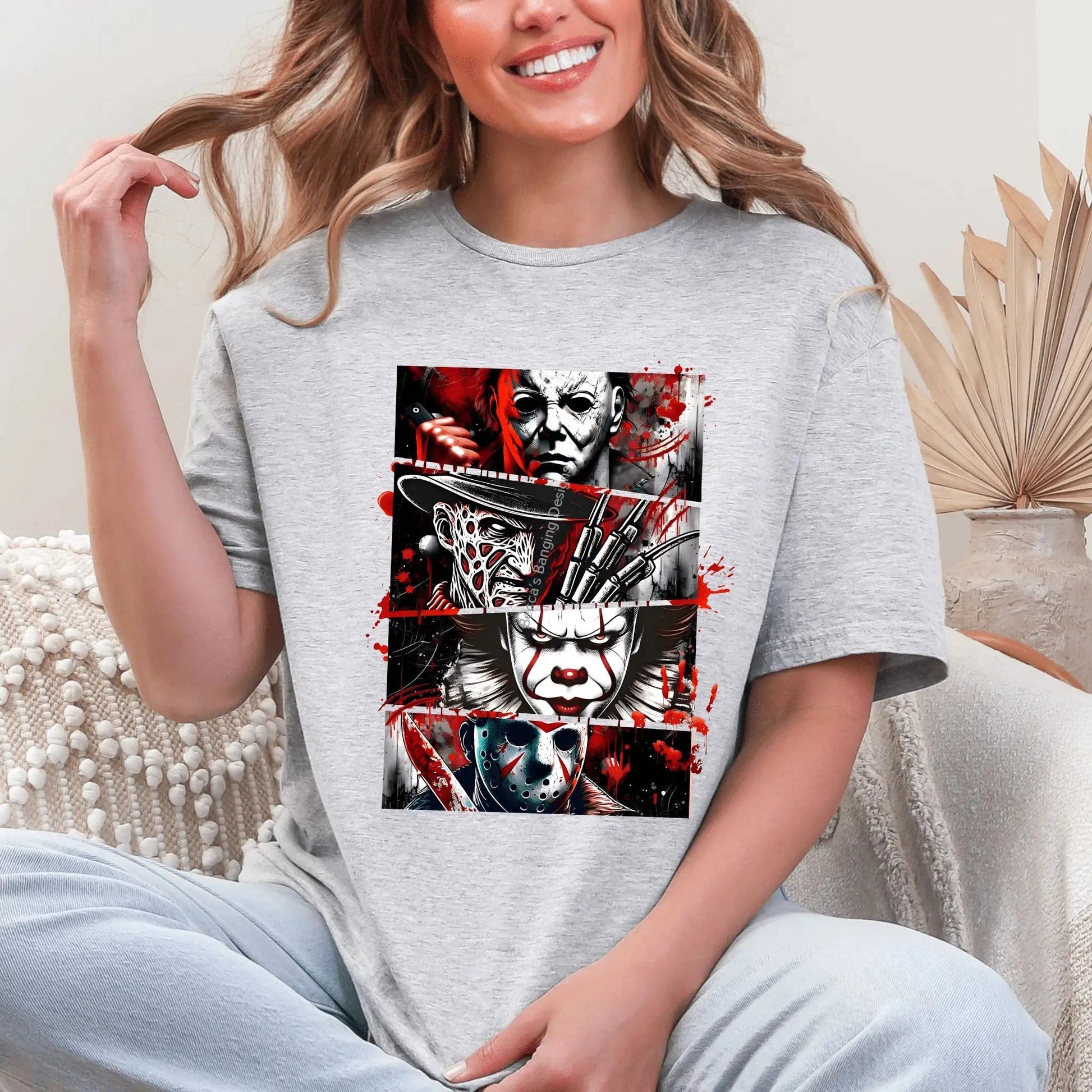 T-Shirt Classic Slashers Graphic Tee - Classic Horror Movie Villains Shirt
