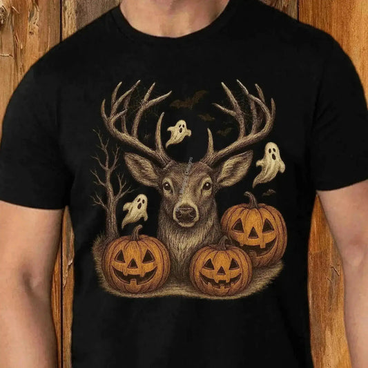 T-Shirt Deer Pumpkin Hunting T-Shirt | Fall Autumn Graphic Tee