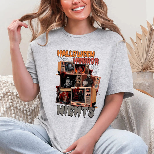 T-Shirt Halloween Graphic Tee - Classic Scary Movie Shirt for Horror Nights