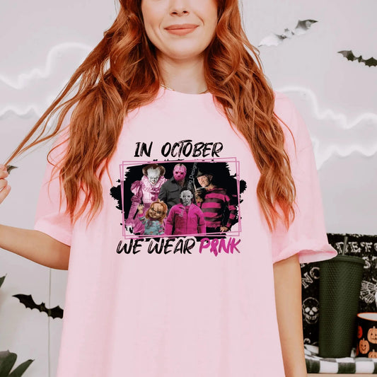 T-Shirt In October We Wear Pink Halloween T-Shirt