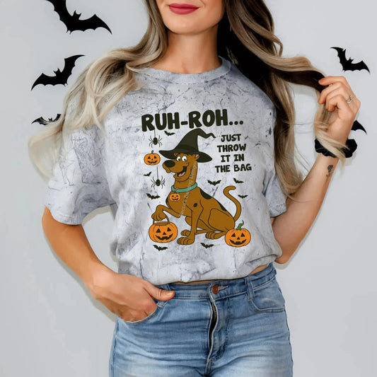 T-Shirt Ruh-Roh Halloween T-Shirt - Funny Trick-or-Treat Cartoon Graphic Tee for Halloween Fun
