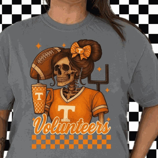 T-Shirt Tennessee Skull T-Shirt | Volunteers Skeleton Tee | Game Day Shirt for Fans