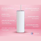 Toddler Mom 20oz Tumbler Durable and Stylish with BPA-free materials, leak-proof lid, dishwasher safe features.