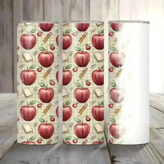 Tumbler Apple Teacher Tumbler - Personalized 20oz Cup for Back to School Teacher Gift