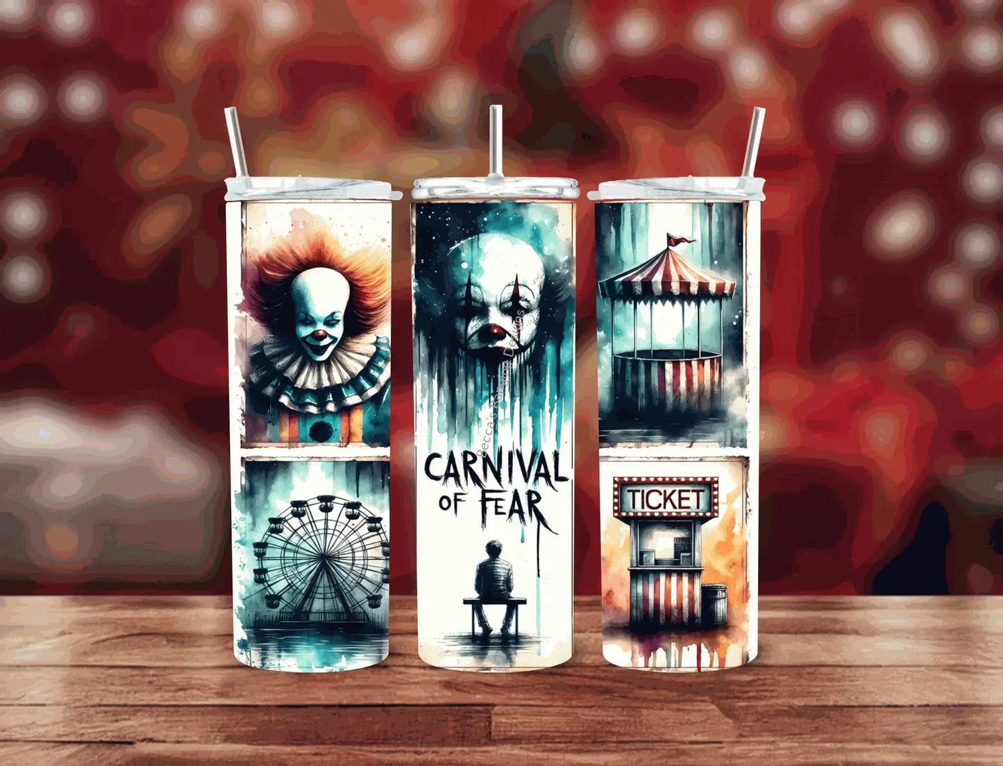 Tumbler Carnival of Fear Tumbler | Creepy Clown Horror Cup