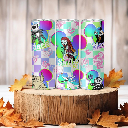 Tumbler Jack and Sally Tumbler - Nightmare Before Christmas Cute Character Cup for Fans